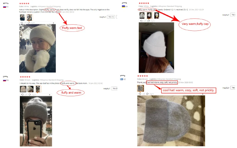 Casual Winter Hat for Women Real Rabbit Fur Beanie Ladies Fall Cashmere Hats Three Fold Thick Knitted Girls Skullies Beanies Cap