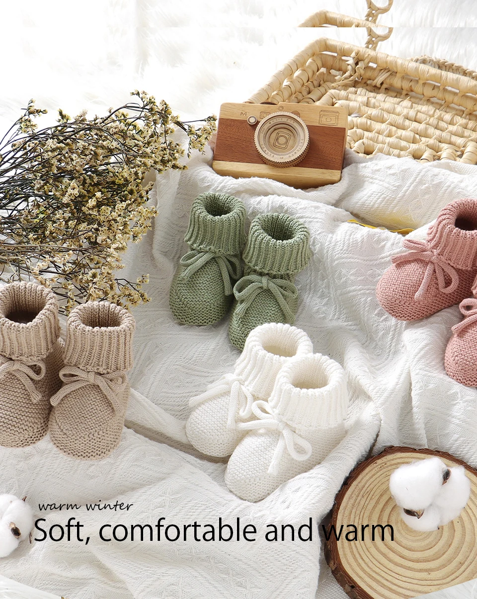 Baby First Walkers Breathable Anti-slip Knitted Newborn Infant Boys Girls Solid Booties Prewalkers 0-18m Toddler Unisex Footwear