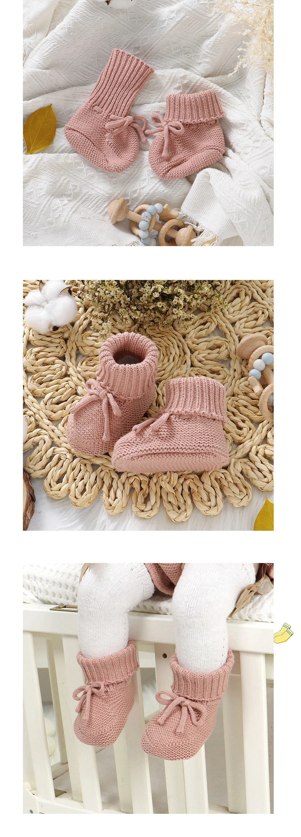 Baby First Walkers Breathable Anti-slip Knitted Newborn Infant Boys Girls Solid Booties Prewalkers 0-18m Toddler Unisex Footwear