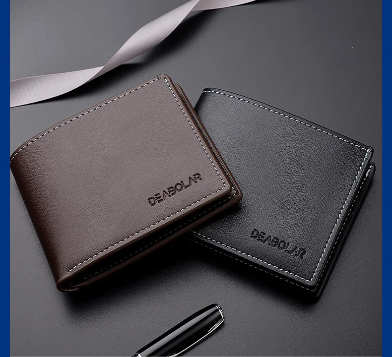 2023New Wallet Men Leather Purse for Men Wallets with Zipper Card Holder Coin Pocket Male Money Bag Classic Monederos De Hombre