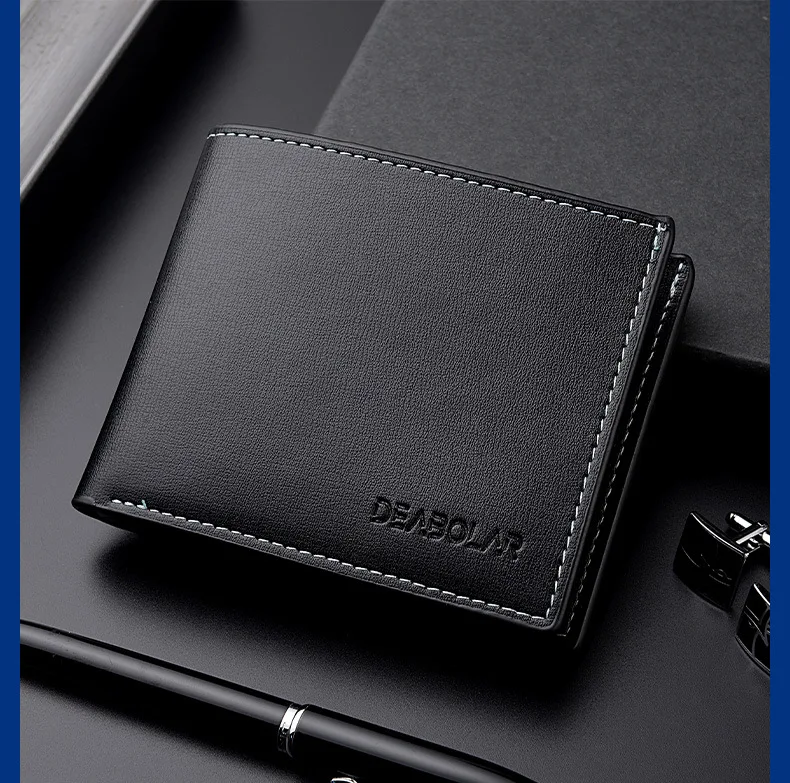 2023New Wallet Men Leather Purse for Men Wallets with Zipper Card Holder Coin Pocket Male Money Bag Classic Monederos De Hombre