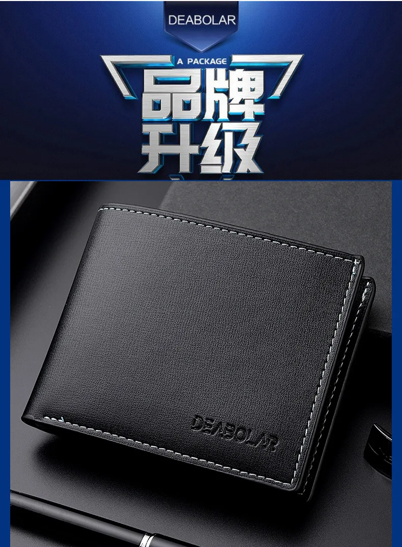 2023New Wallet Men Leather Purse for Men Wallets with Zipper Card Holder Coin Pocket Male Money Bag Classic Monederos De Hombre