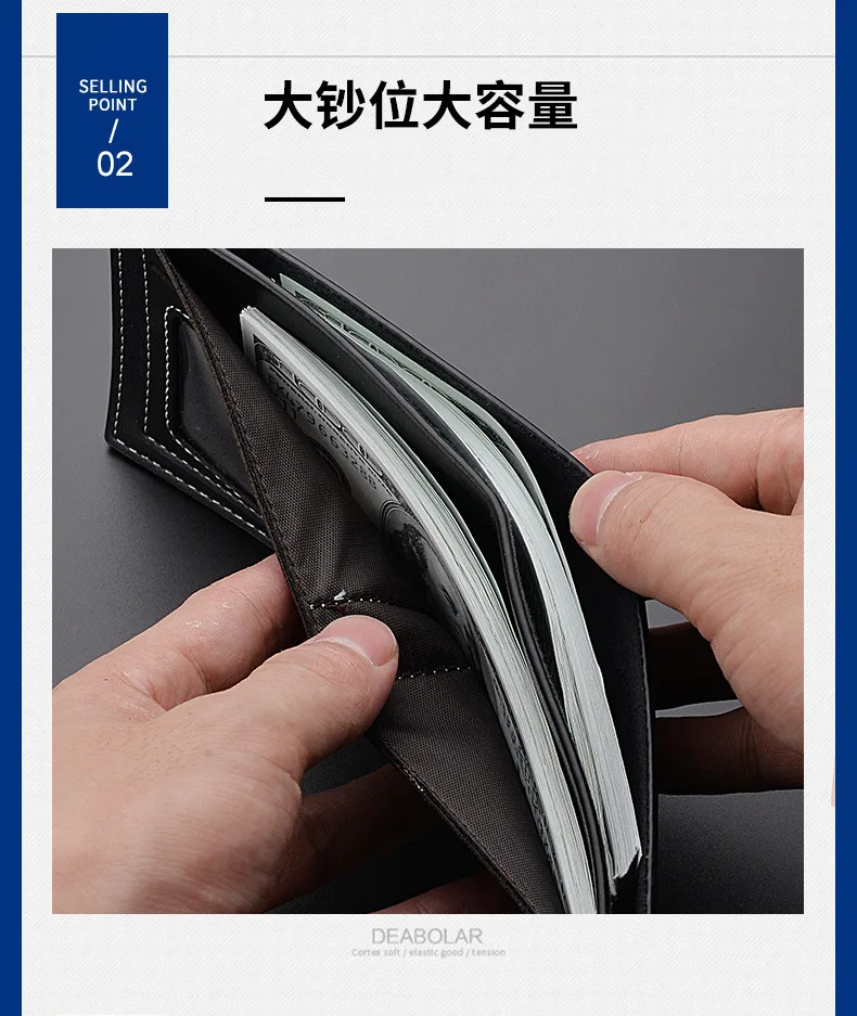 2023New Wallet Men Leather Purse for Men Wallets with Zipper Card Holder Coin Pocket Male Money Bag Classic Monederos De Hombre