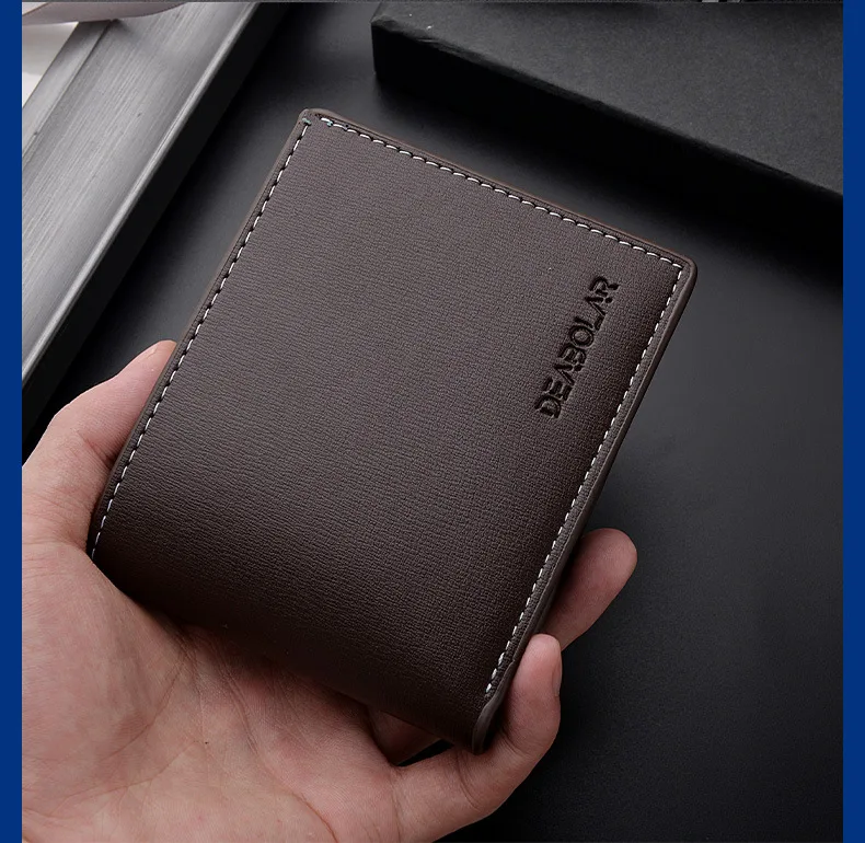 2023New Wallet Men Leather Purse for Men Wallets with Zipper Card Holder Coin Pocket Male Money Bag Classic Monederos De Hombre