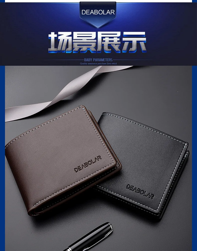 2023New Wallet Men Leather Purse for Men Wallets with Zipper Card Holder Coin Pocket Male Money Bag Classic Monederos De Hombre