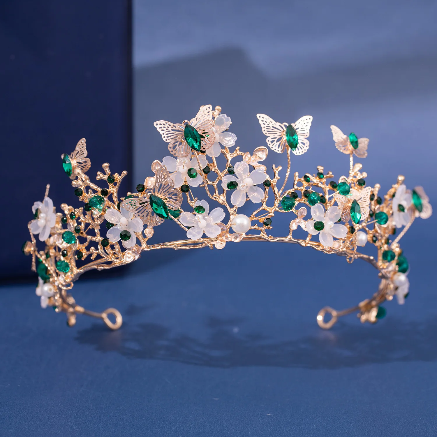 Baroque Silver Color Purple Crystal Butterfly Bridal Tiaras Crowns Headpiece Rhinestone Pageant Diadem Wedding Hair Accessories