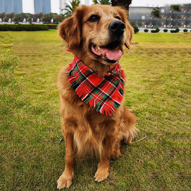 1 Piece Tassel Style Big Dog Bandana for Medium Large Dogs Pet Triangular Bandage Saliva Towel Mascotas Grooming Accessories