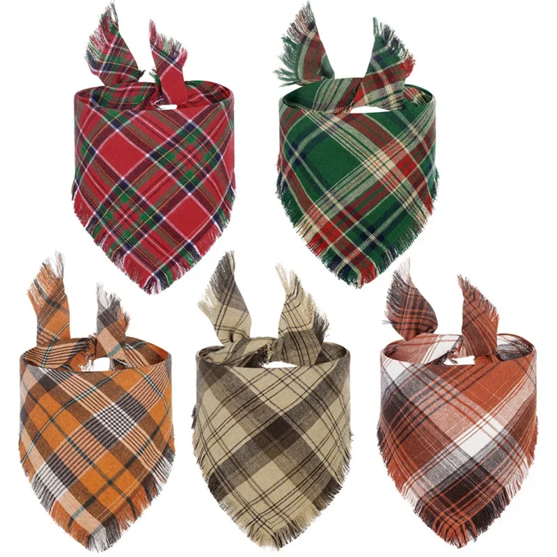 1 Piece Tassel Style Big Dog Bandana for Medium Large Dogs Pet Triangular Bandage Saliva Towel Mascotas Grooming Accessories