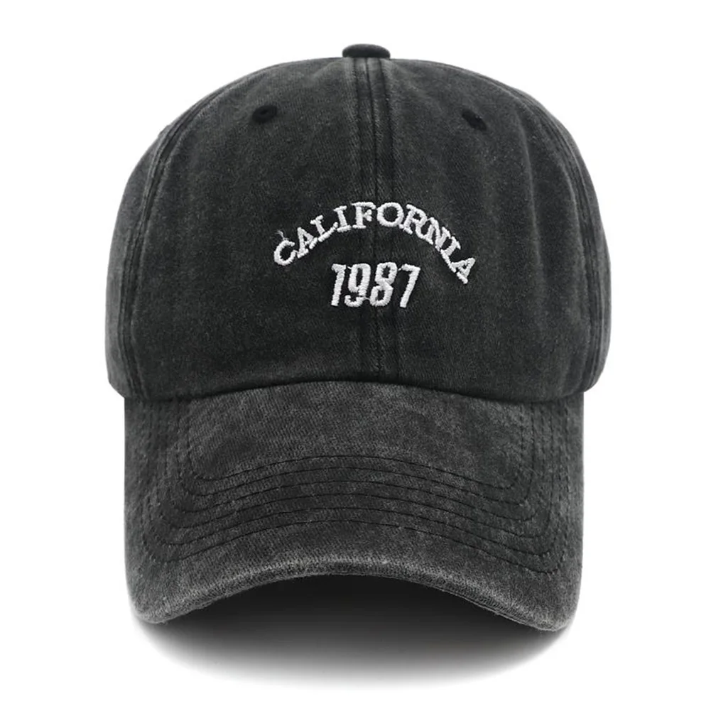 2023 New Vintage California 1987 Embroideried Basebal Cap Hip Hop Adjustable Black Cotton Dad Hats for Men Gorras Hombre Beisbol