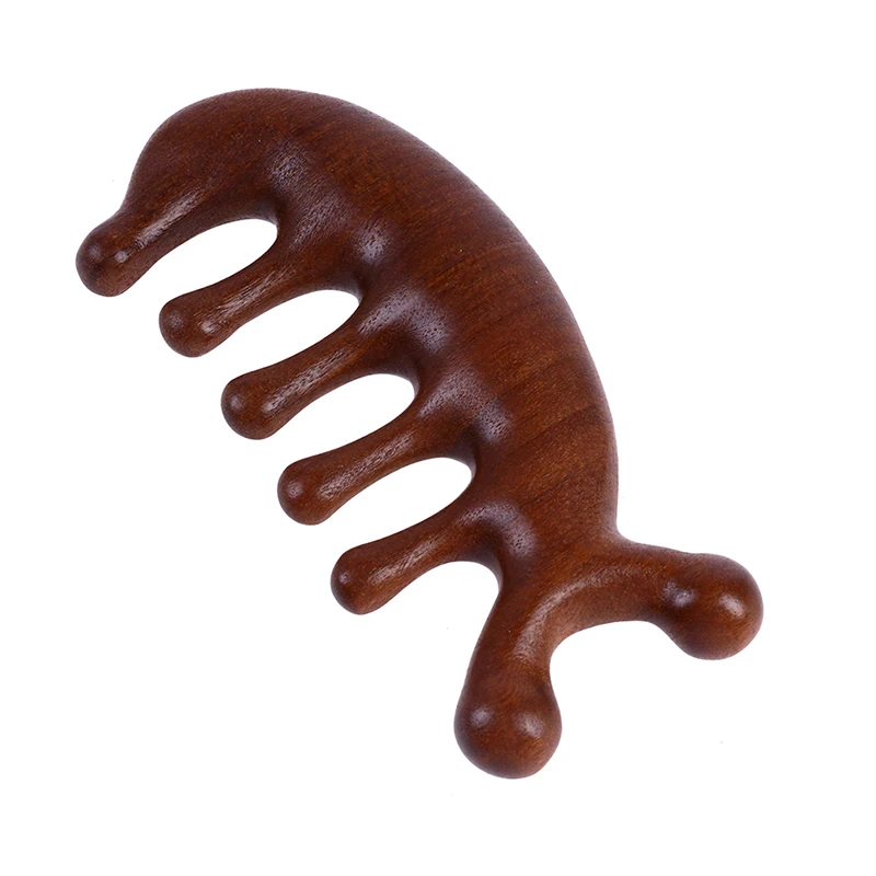 Sandalwood Massage Comb Head Meridian Scalp Comb Face Eye Shoulder Neck Scraping Treatment Hair Loss Anti-static Wide Tooth Comb