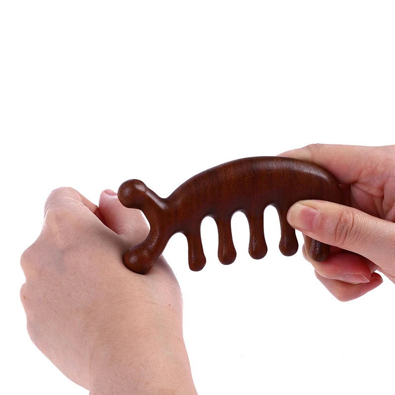 Sandalwood Massage Comb Head Meridian Scalp Comb Face Eye Shoulder Neck Scraping Treatment Hair Loss Anti-static Wide Tooth Comb