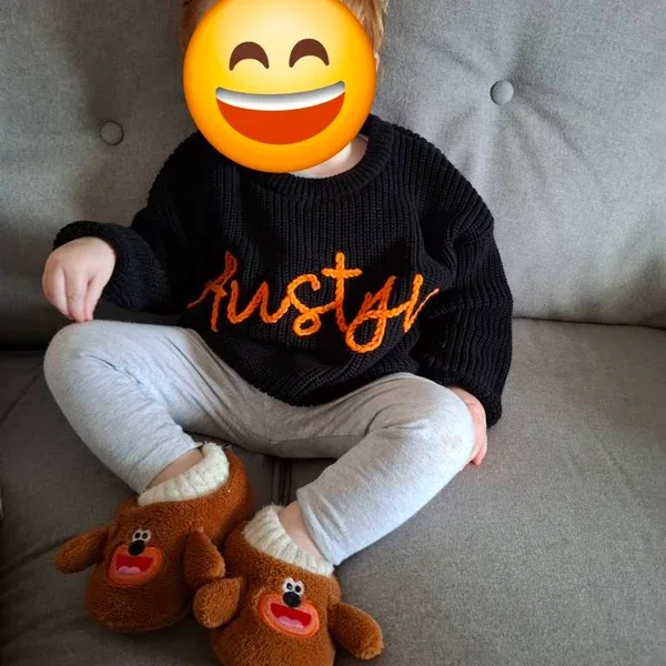 Personalized Hand Embroidered Name Sweaters Baby Knit Jumper Monogram Custom Name Sweaters Christmas gift Birthday Gift For Kid