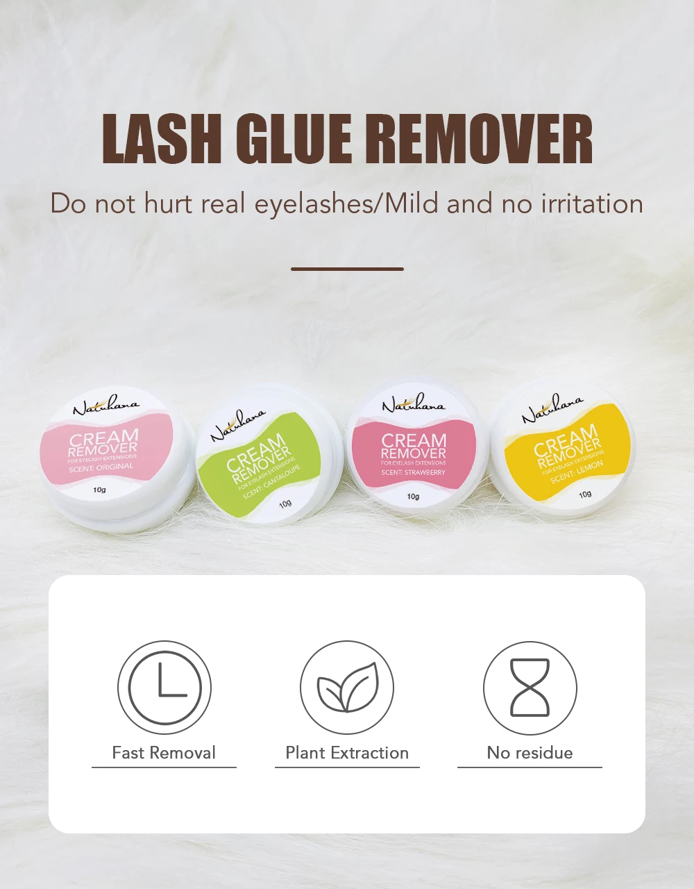 NATUHANA 10g/15g Grafting Eyelash Extension Glue Cream Remover Non-irritating Plant Lashes Gel Remover Adhesive for Makeup Tools
