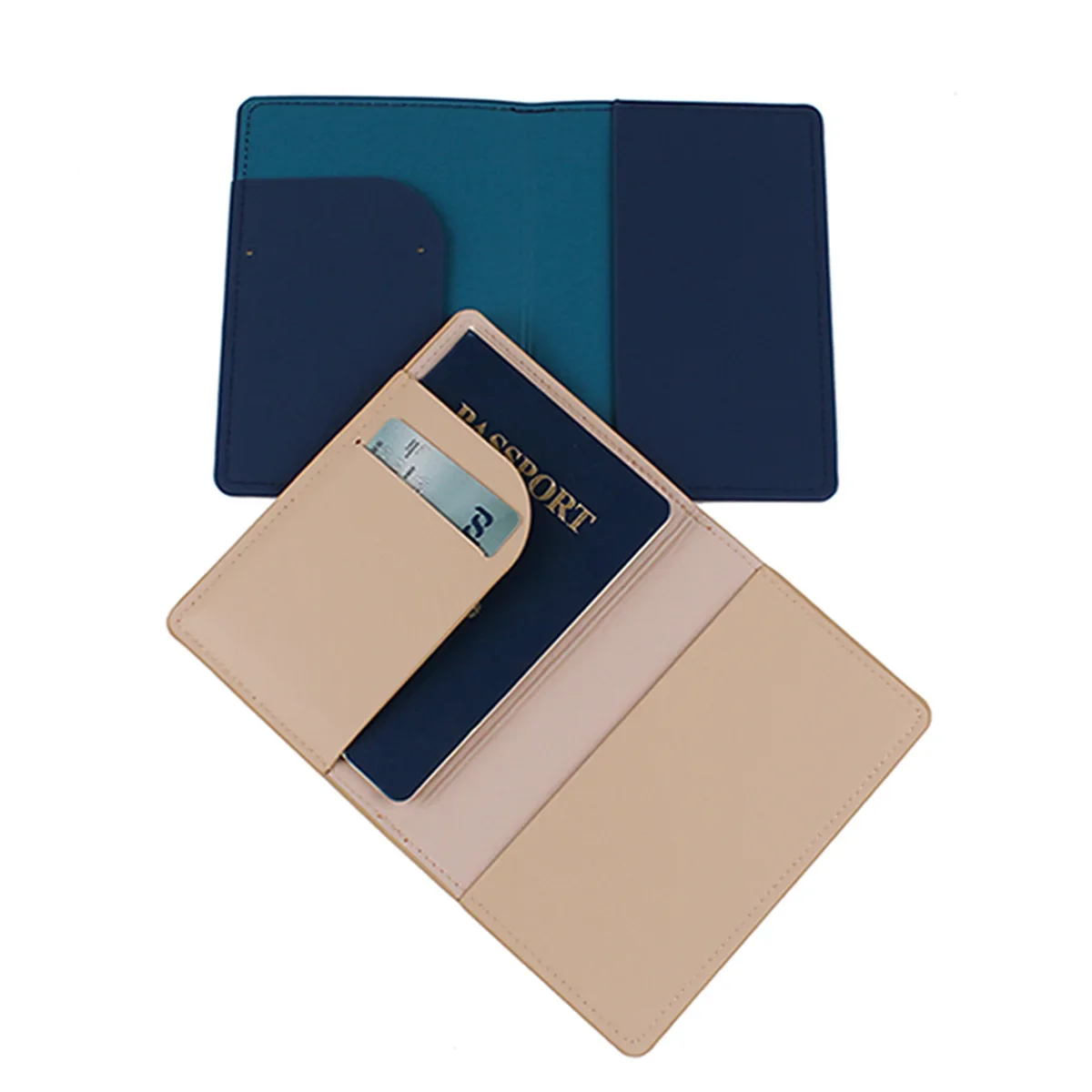 Women Men Solid Colour Passport Cover Case and Luggage Tag Fashion Travel Passport Card Holder Wallet Case Travel Accessories