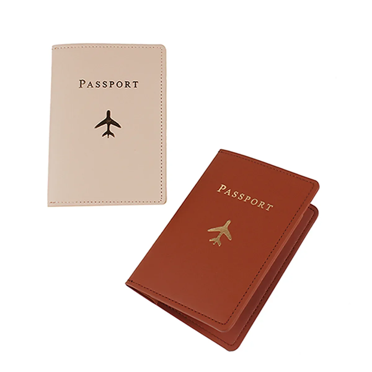 Women Men Solid Colour Passport Cover Case and Luggage Tag Fashion Travel Passport Card Holder Wallet Case Travel Accessories