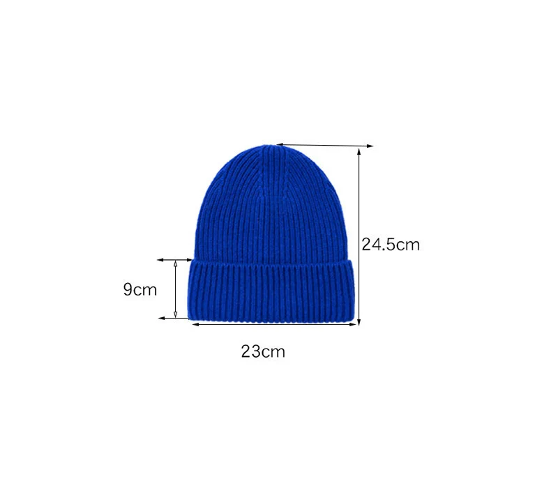 Wool Beanies Women Knitted Cap Hat Men Winter Warm Bonnet
