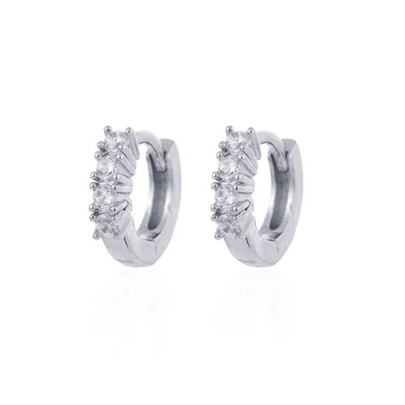 CRMYA Gold Silver Filled 16mm 14mm 12mm Flower Higgle Earring CZ Zircon Hoop Earrings For Women Girls Jewelry Wholesale