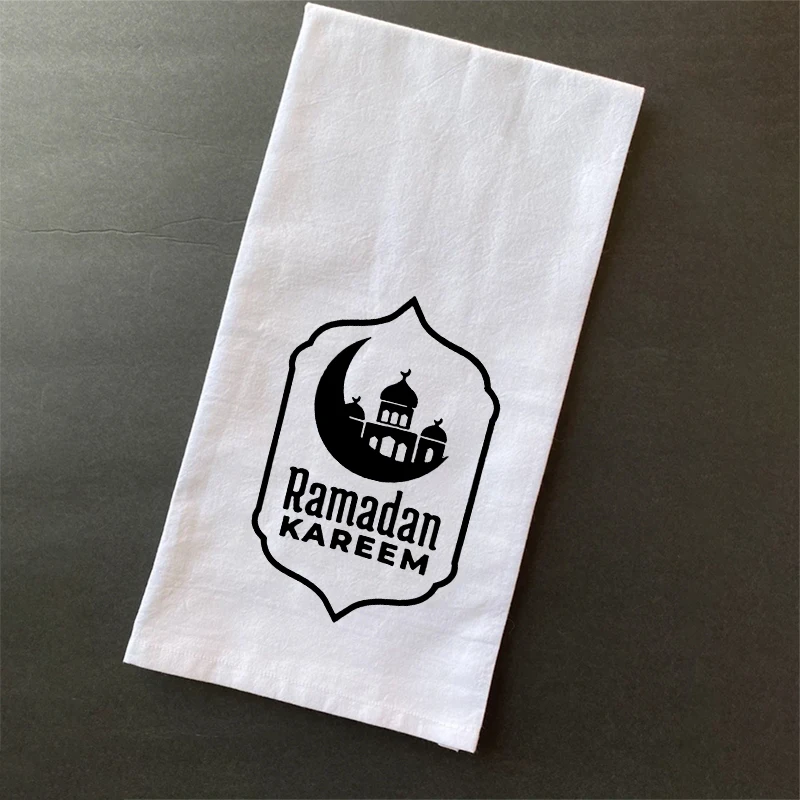 Ramadan Kareem white kitchen tea towel Muslim Islamic suhoor Iftar sehri happy Eid al-Fitr Eid Mubarak home decoration gift sign