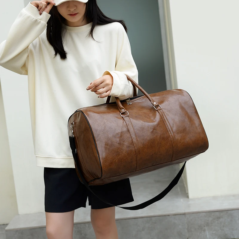Travel Bag For Men Pu Leather Shoulder Bag Big Capacity Tote Bags For Women Fashion New Duffle Crossbody Bag Sports Pack luggage