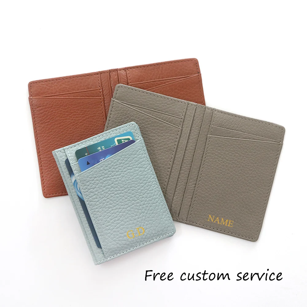 100% Cowhide Passport Holder Factory Genuine Leather Engrave Letters Men Women Passport Cover Customized Name Travel Card Wallet