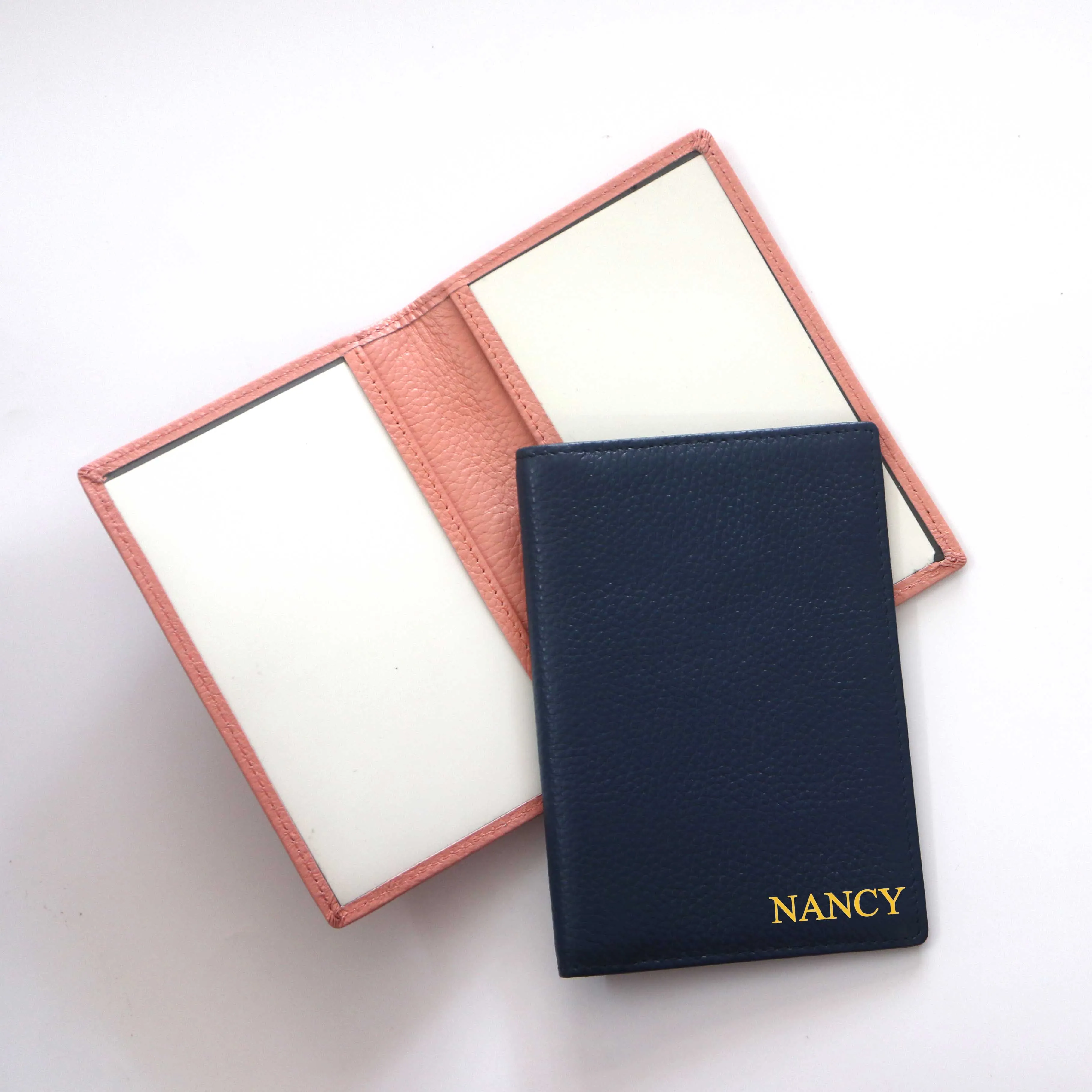 100% Cowhide Passport Holder Factory Genuine Leather Engrave Letters Men Women Passport Cover Customized Name Travel Card Wallet