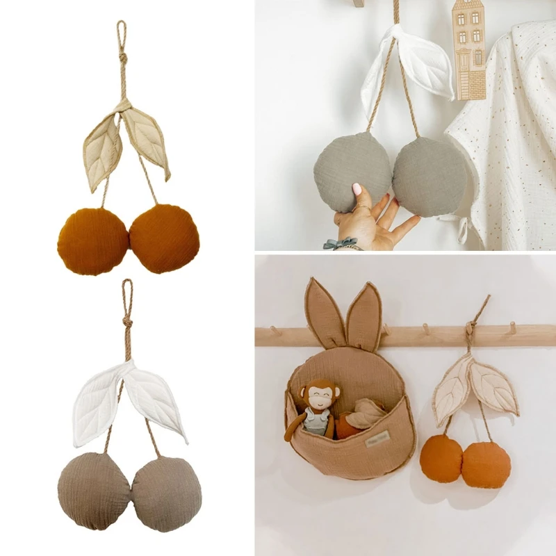 Cute Cherry Wall Hanging Ornaments Cotton Kids Room Nordic Style Hanging Decorations Baby Bedroom Home Party Decor