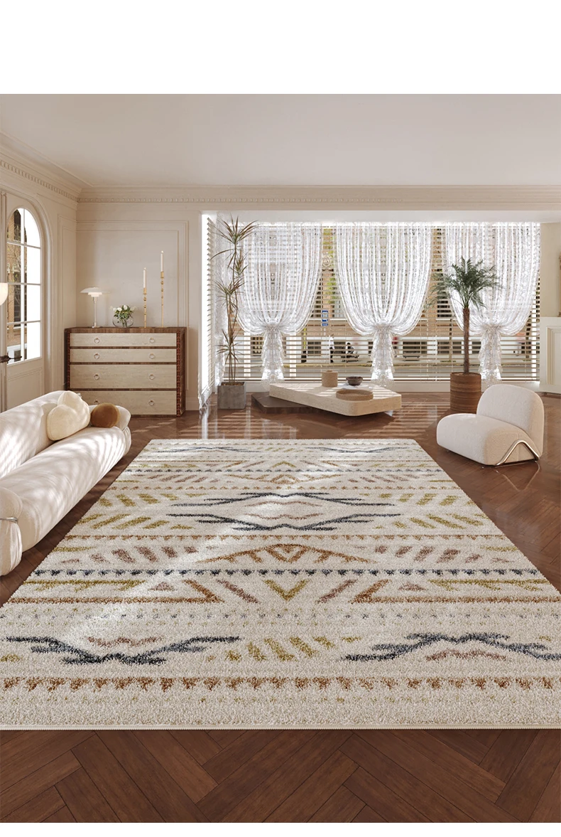 VIKAMA New Design Warm Wave Retro Winter Warm Non-slip Floor Mats Living Room Bedroom Sofa Washable Dirt-resistant Carpet