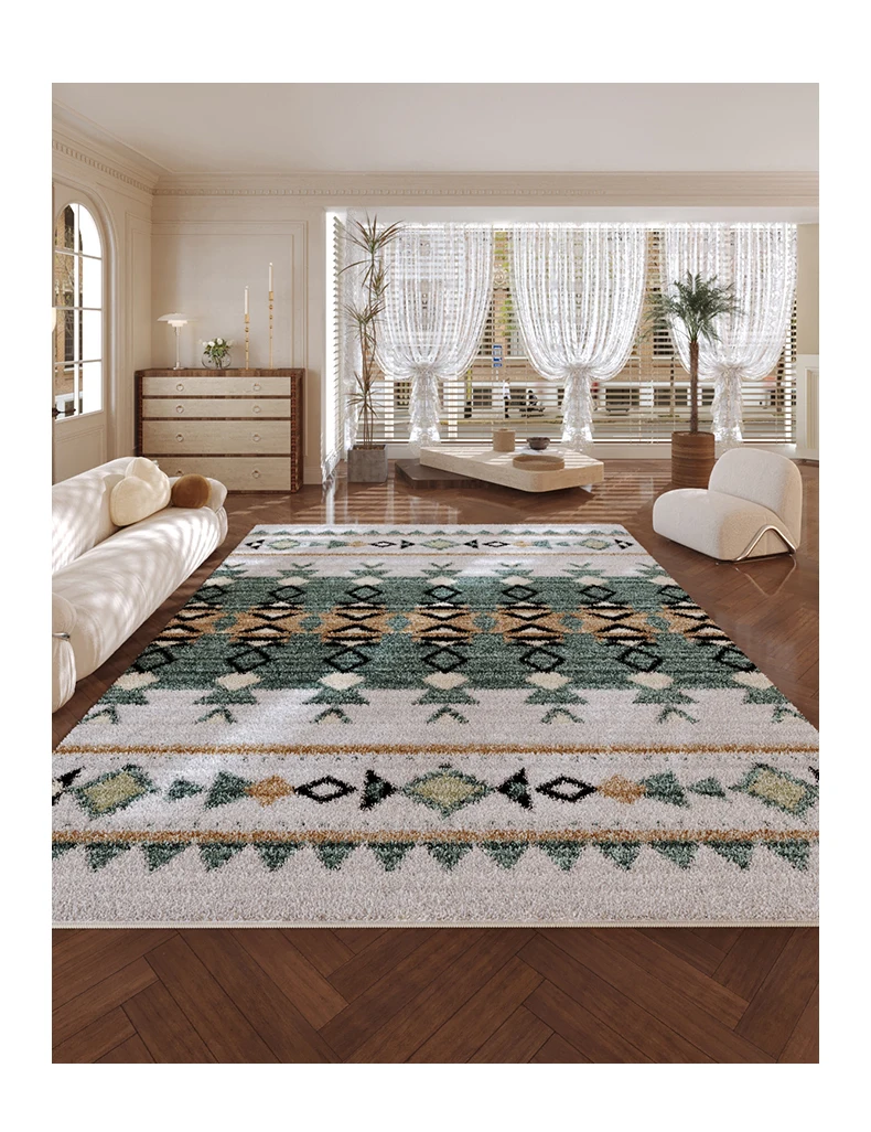 VIKAMA New Design Warm Wave Retro Winter Warm Non-slip Floor Mats Living Room Bedroom Sofa Washable Dirt-resistant Carpet