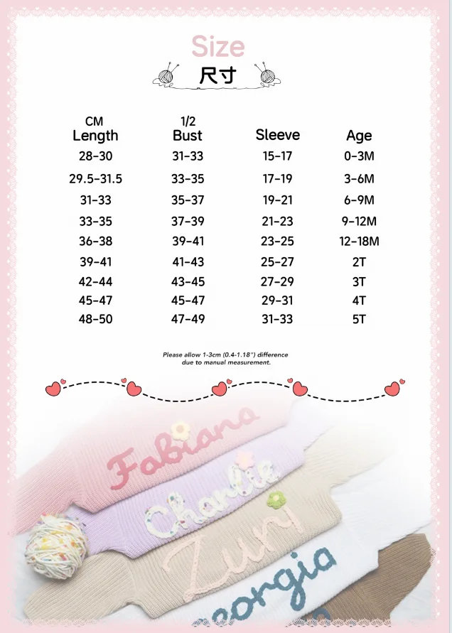 Personalized Baby Sweater, Custom Name Sweater, Hand Embroidery Name Sweater,Newborn Girl Coming Outfit winter baby girl clothes
