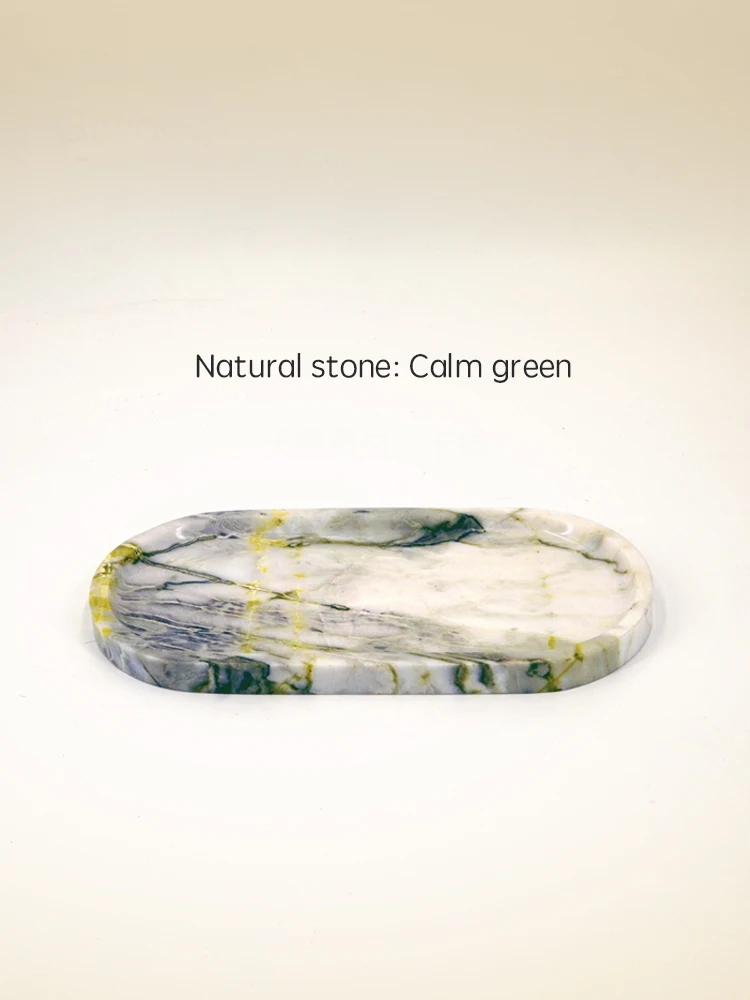Real Luxurious Marble Vanity Tray for Perfume Candles Jewelry Luxury Calacatta Marble Tray for Home Decor