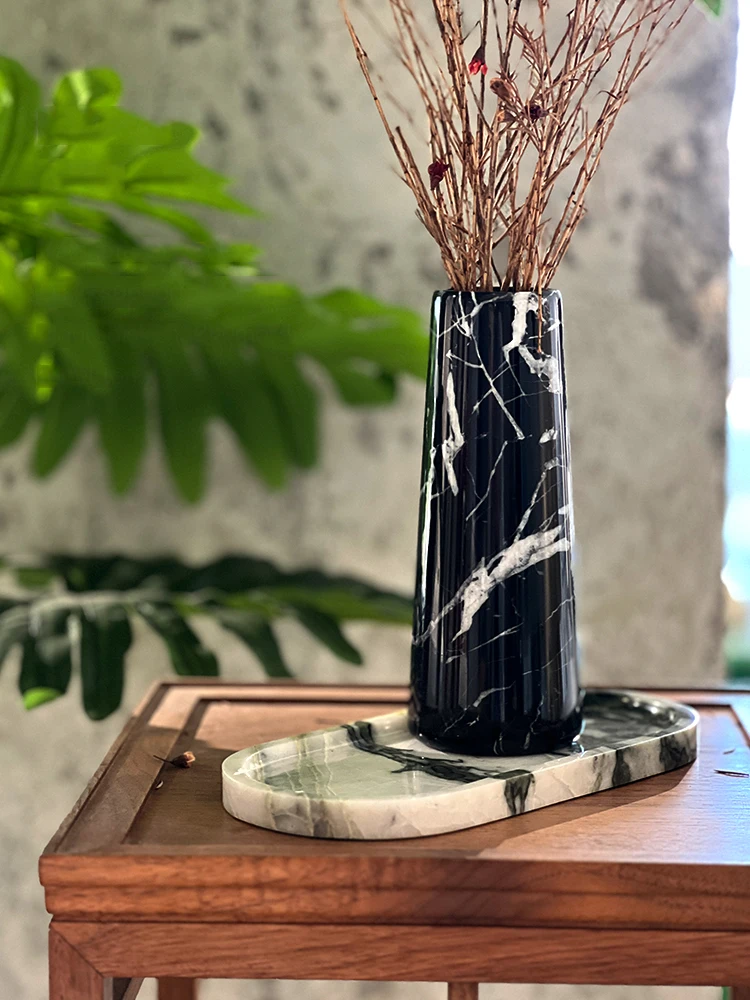 Real Luxurious Marble Vanity Tray for Perfume Candles Jewelry Luxury Calacatta Marble Tray for Home Decor