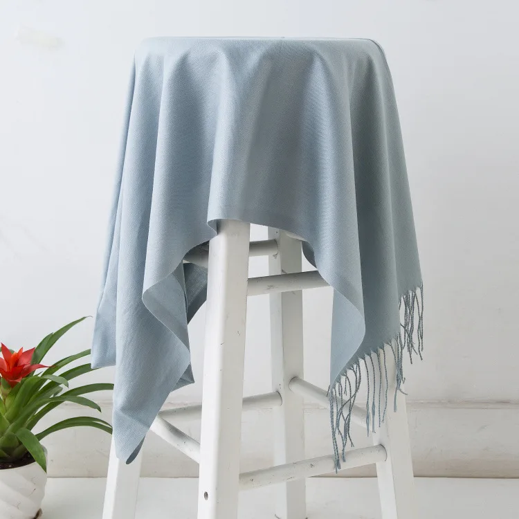 2024 Fashion Solid Color Women Thin Tassel Long Scarf Hijabs Lady Shawls Cashmere Like Pashmina Hijabs Scarves Wraps
