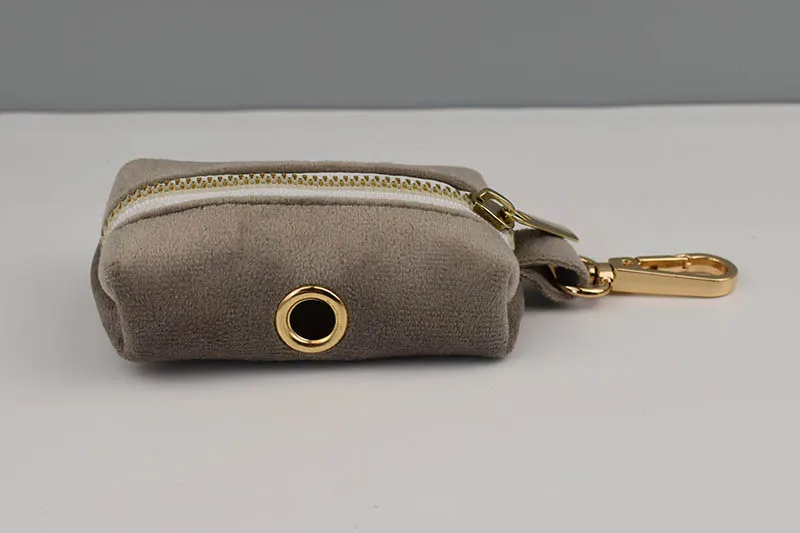 Light Grey Velvet Dog Collar And Leash Set with Custom Engraved Nameplate Pet Supplies for Dogs Soft 12-Length Leash