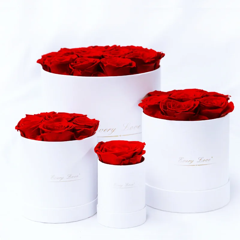 Preserved Rose Flower Round Hug Bucket Gift Box Eternal Flower Immortal Rose Wedding Valentines Day Gift For Girlfriend Mum Wife