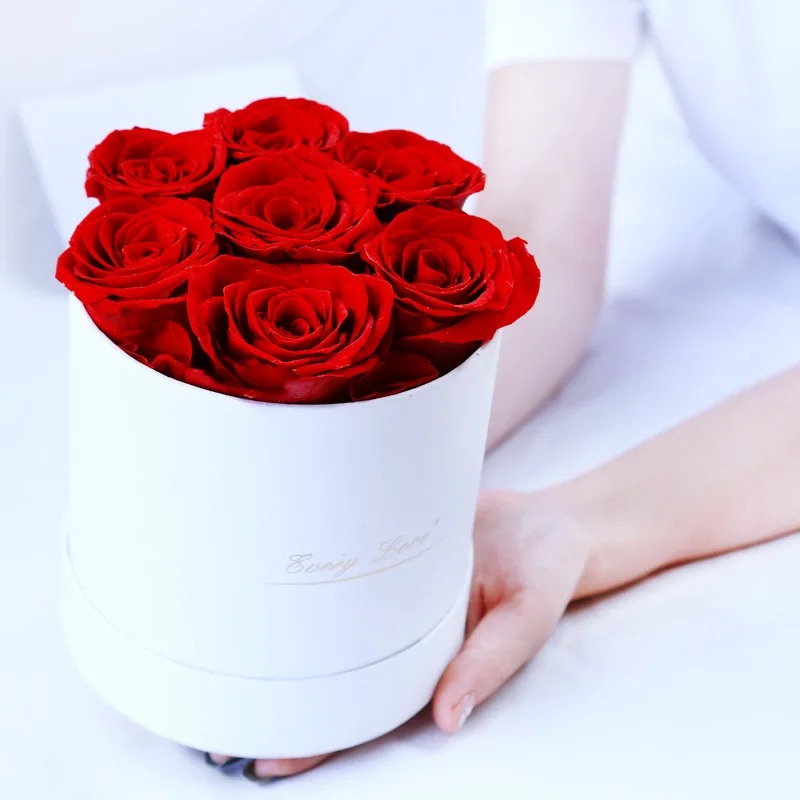 Preserved Rose Flower Round Hug Bucket Gift Box Eternal Flower Immortal Rose Wedding Valentines Day Gift For Girlfriend Mum Wife