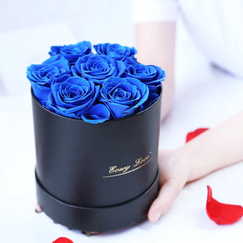 Preserved Rose Flower Round Hug Bucket Gift Box Eternal Flower Immortal Rose Wedding Valentines Day Gift For Girlfriend Mum Wife