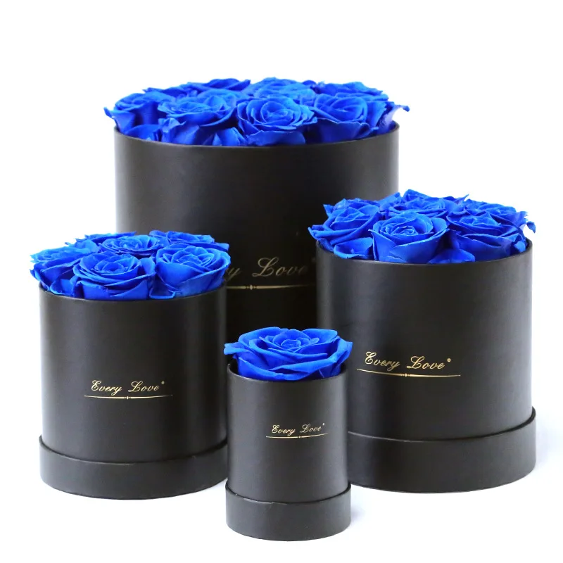 Preserved Rose Flower Round Hug Bucket Gift Box Eternal Flower Immortal Rose Wedding Valentines Day Gift For Girlfriend Mum Wife
