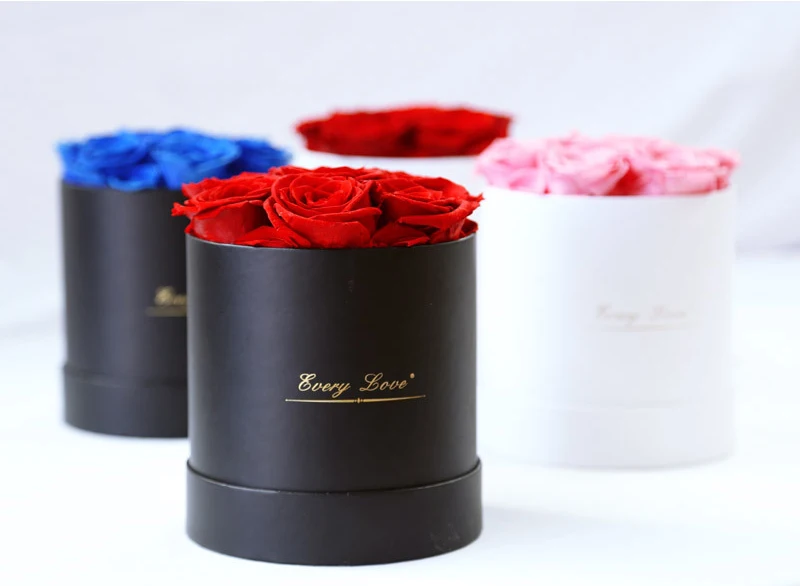 Preserved Rose Flower Round Hug Bucket Gift Box Eternal Flower Immortal Rose Wedding Valentines Day Gift For Girlfriend Mum Wife