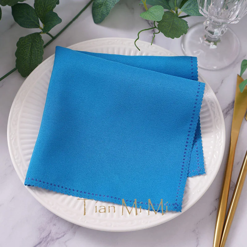 10pcs Napkins Cloth Linen Polyester Diner Handkerchief Hanky for Wedding Party Birthday Banquet Restaurant Supplies 30cm X 30cm