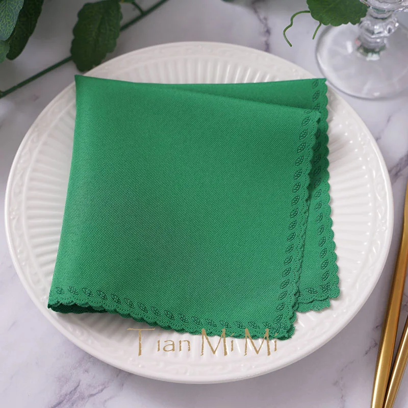 10pcs Napkins Cloth Linen Polyester Diner Handkerchief Hanky for Wedding Party Birthday Banquet Restaurant Supplies 30cm X 30cm