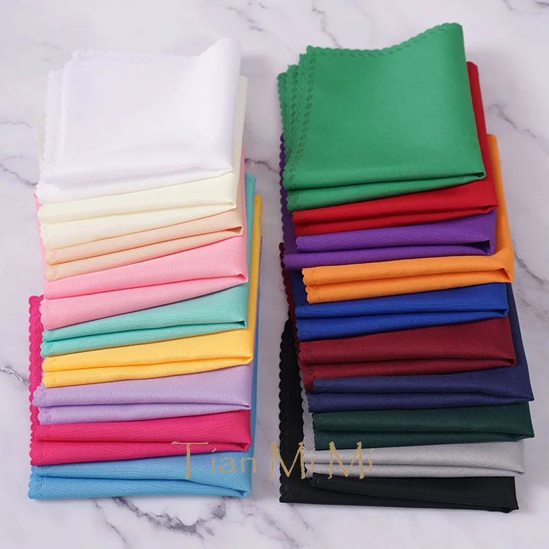 10pcs Napkins Cloth Linen Polyester Diner Handkerchief Hanky for Wedding Party Birthday Banquet Restaurant Supplies 30cm X 30cm