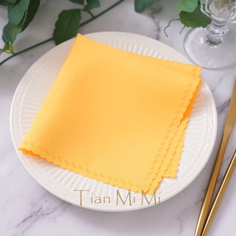 10pcs Napkins Cloth Linen Polyester Diner Handkerchief Hanky for Wedding Party Birthday Banquet Restaurant Supplies 30cm X 30cm