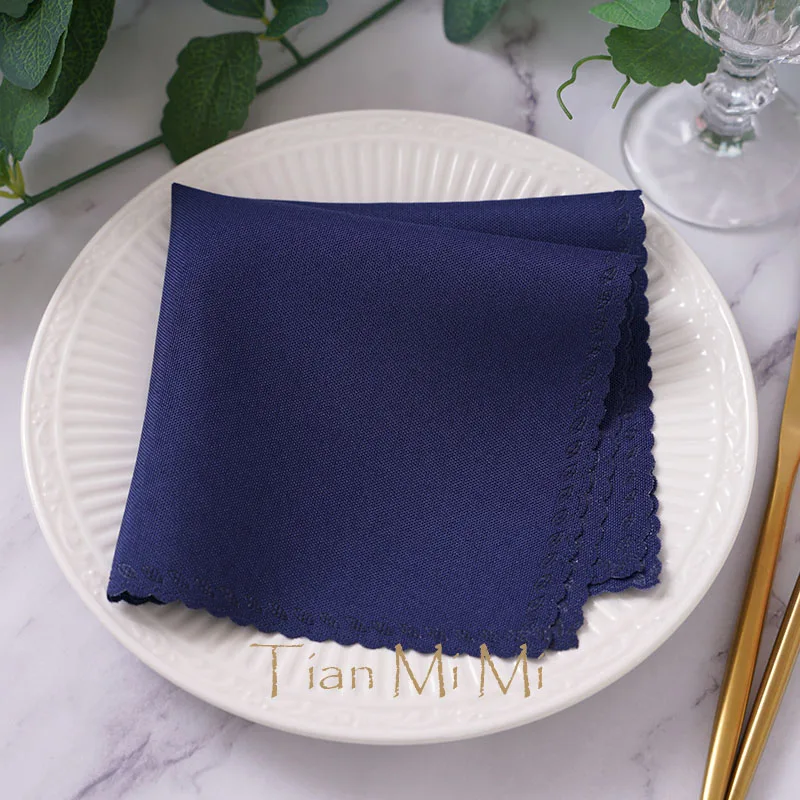 10pcs Napkins Cloth Linen Polyester Diner Handkerchief Hanky for Wedding Party Birthday Banquet Restaurant Supplies 30cm X 30cm