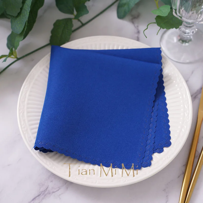 10pcs Napkins Cloth Linen Polyester Diner Handkerchief Hanky for Wedding Party Birthday Banquet Restaurant Supplies 30cm X 30cm