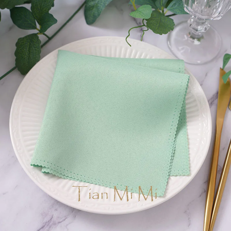 10pcs Napkins Cloth Linen Polyester Diner Handkerchief Hanky for Wedding Party Birthday Banquet Restaurant Supplies 30cm X 30cm