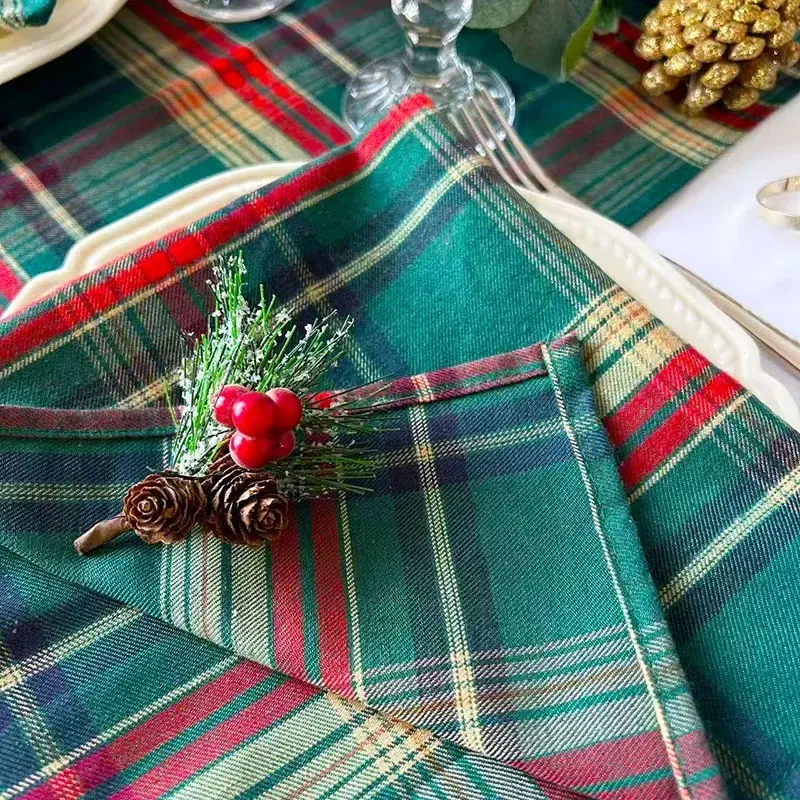 Set of 6/12/24 40x40cm Christmas Decorative Cloth Napkins, Suitable for Restaurant Kitchen Tables, Holiday Party Decorations