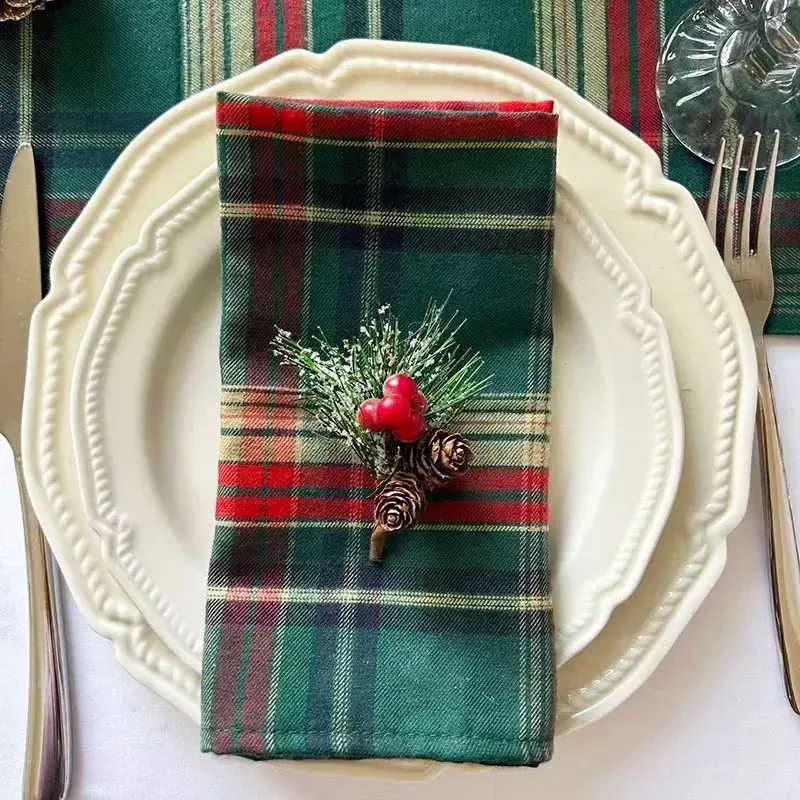 Set of 6/12/24 40x40cm Christmas Decorative Cloth Napkins, Suitable for Restaurant Kitchen Tables, Holiday Party Decorations