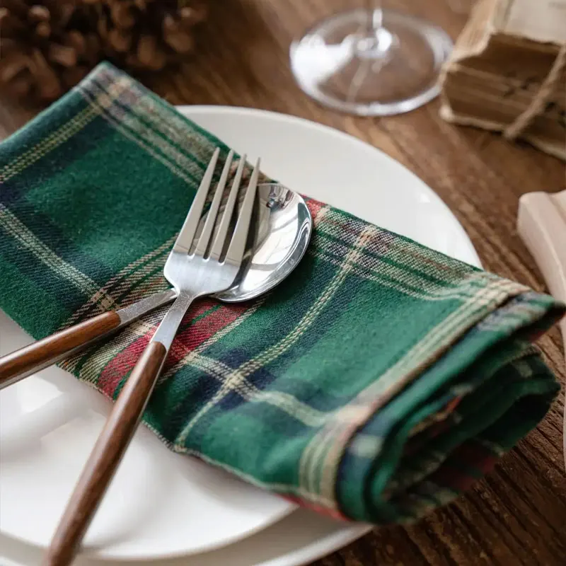 Set of 6/12/24 40x40cm Christmas Decorative Cloth Napkins, Suitable for Restaurant Kitchen Tables, Holiday Party Decorations