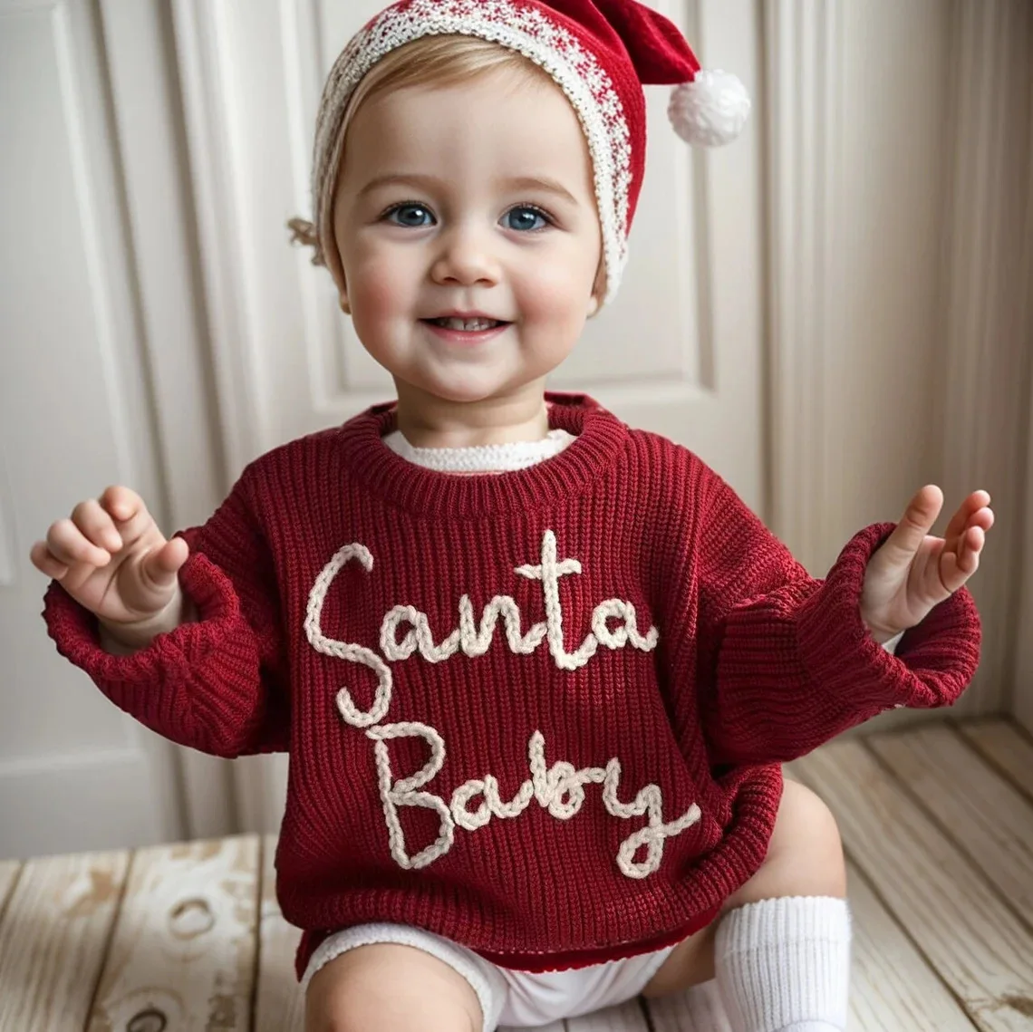 Personalized Baby Sweater handmade thread mixcolor Name Custom Name Sweater Newborn Girl Coming Outfit winter baby girl clothes