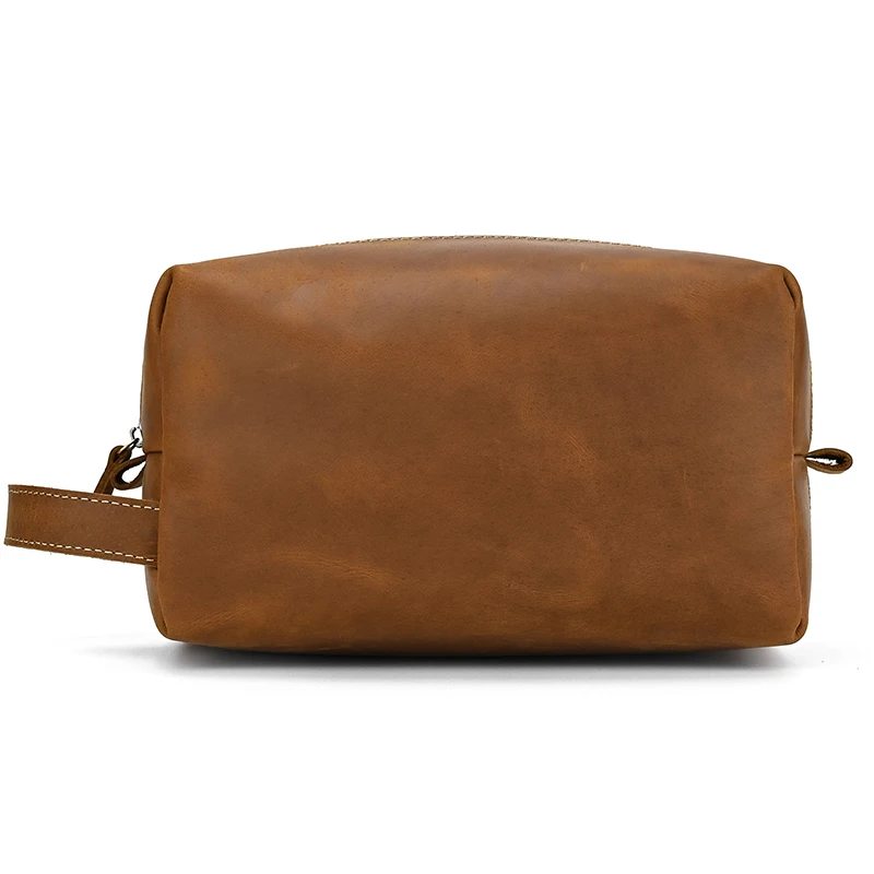 Fashion High Quality Small Travel Bag Crazy Horse Leather Travel Wallet Storage Bag Washing Make Up Bag For Travel toiletry bag